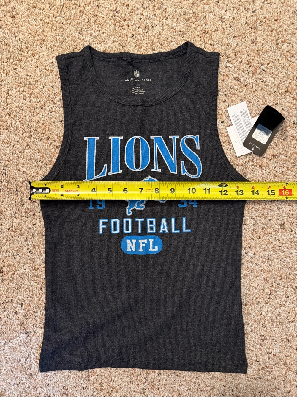 American Eagle Outfitters Black Tank with Blue Detroit Lions Graphic - Picture 7 of 8